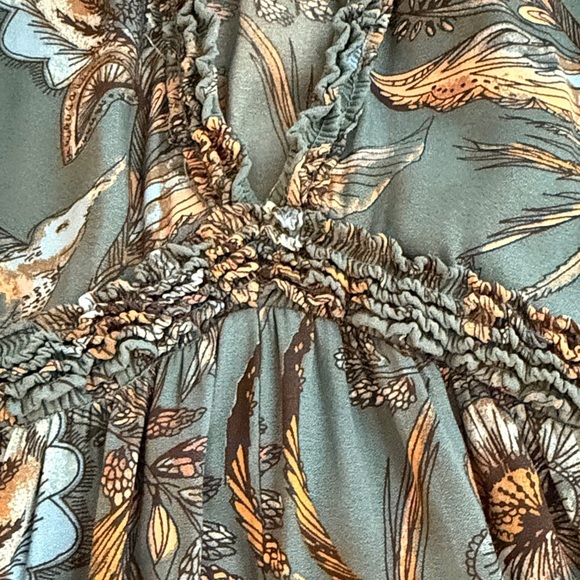 Free People Hummingbird Print Tunic Top Dark Teal - Picture 15 of 15